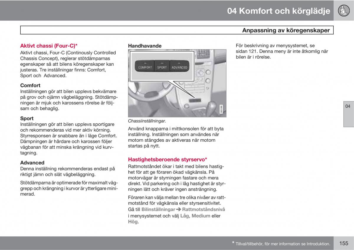 Volvo XC60 I 1 instruktionsbok / page 155