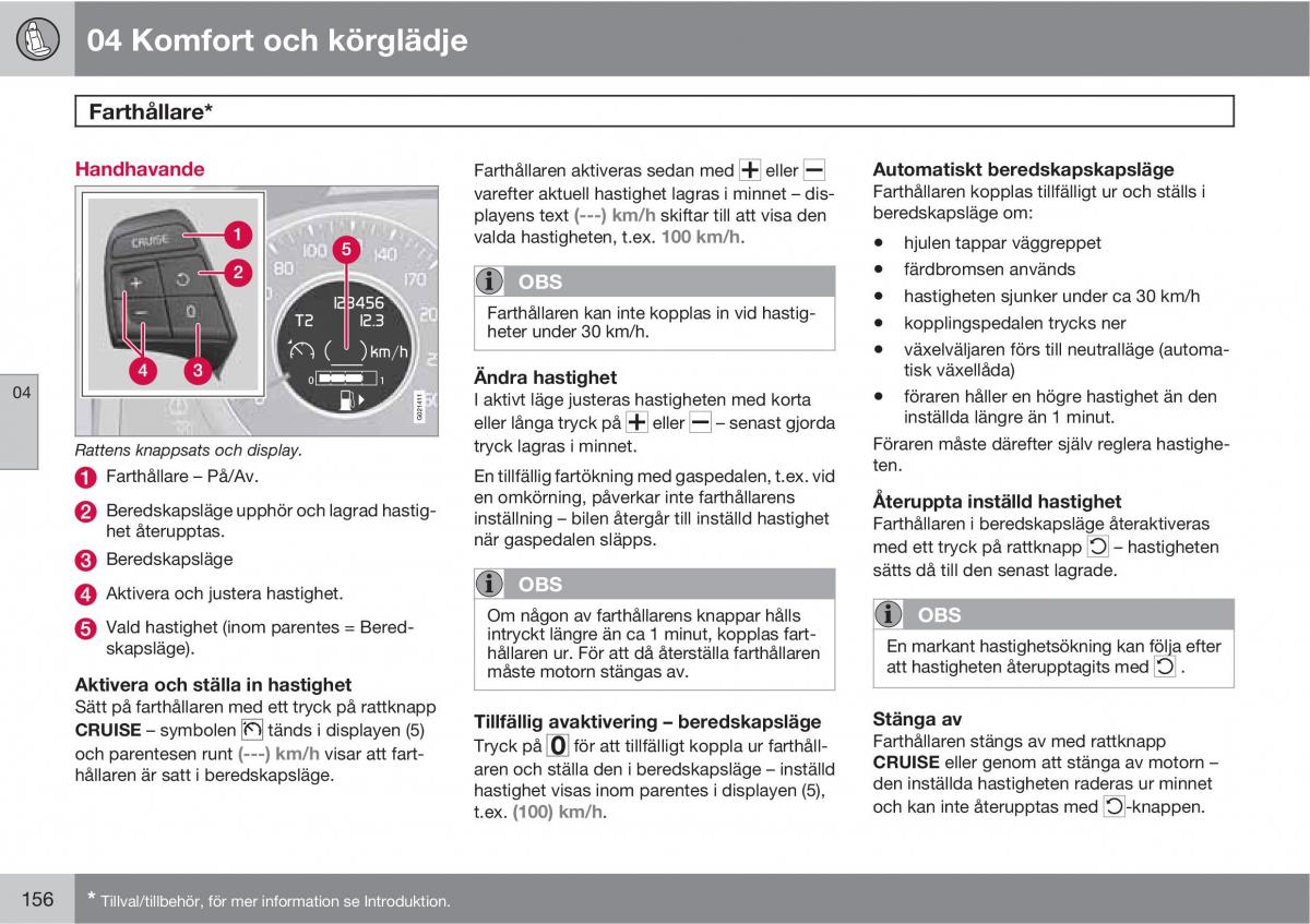 Volvo XC60 I 1 instruktionsbok / page 156