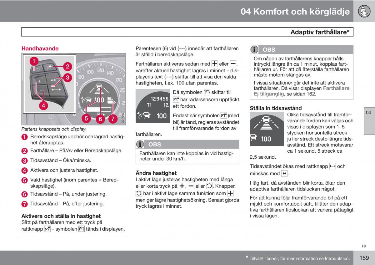 Volvo XC60 I 1 instruktionsbok / page 159