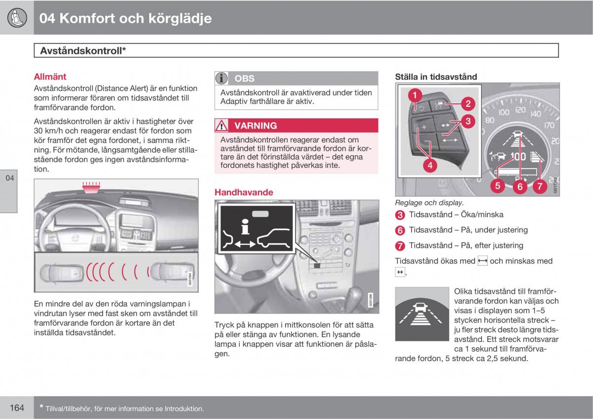 Volvo XC60 I 1 instruktionsbok / page 164