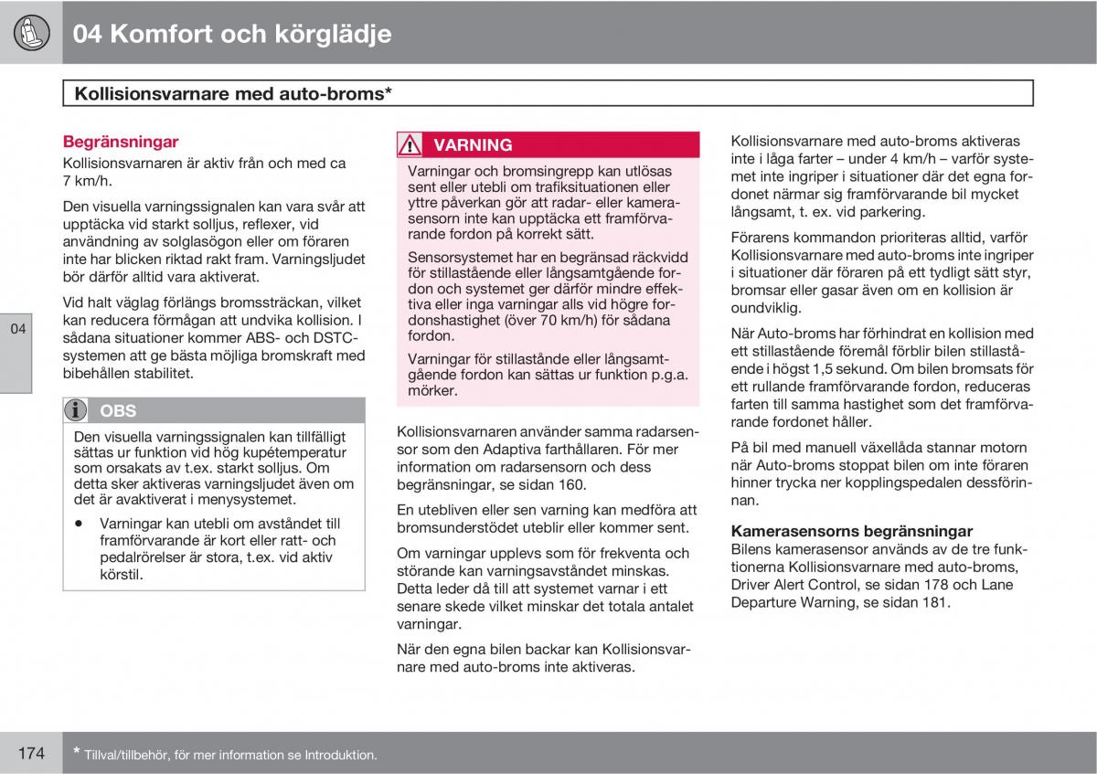 Volvo XC60 I 1 instruktionsbok / page 174