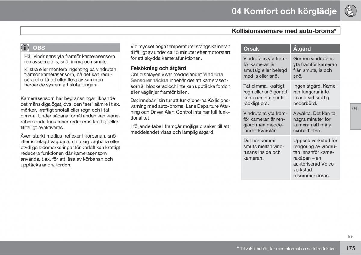 Volvo XC60 I 1 instruktionsbok / page 175