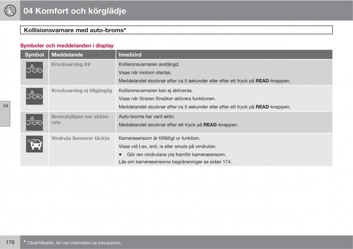 Volvo XC60 I 1 instruktionsbok / page 176