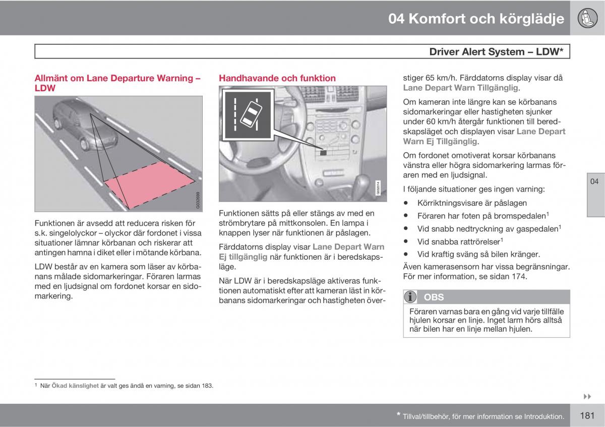 Volvo XC60 I 1 instruktionsbok / page 181