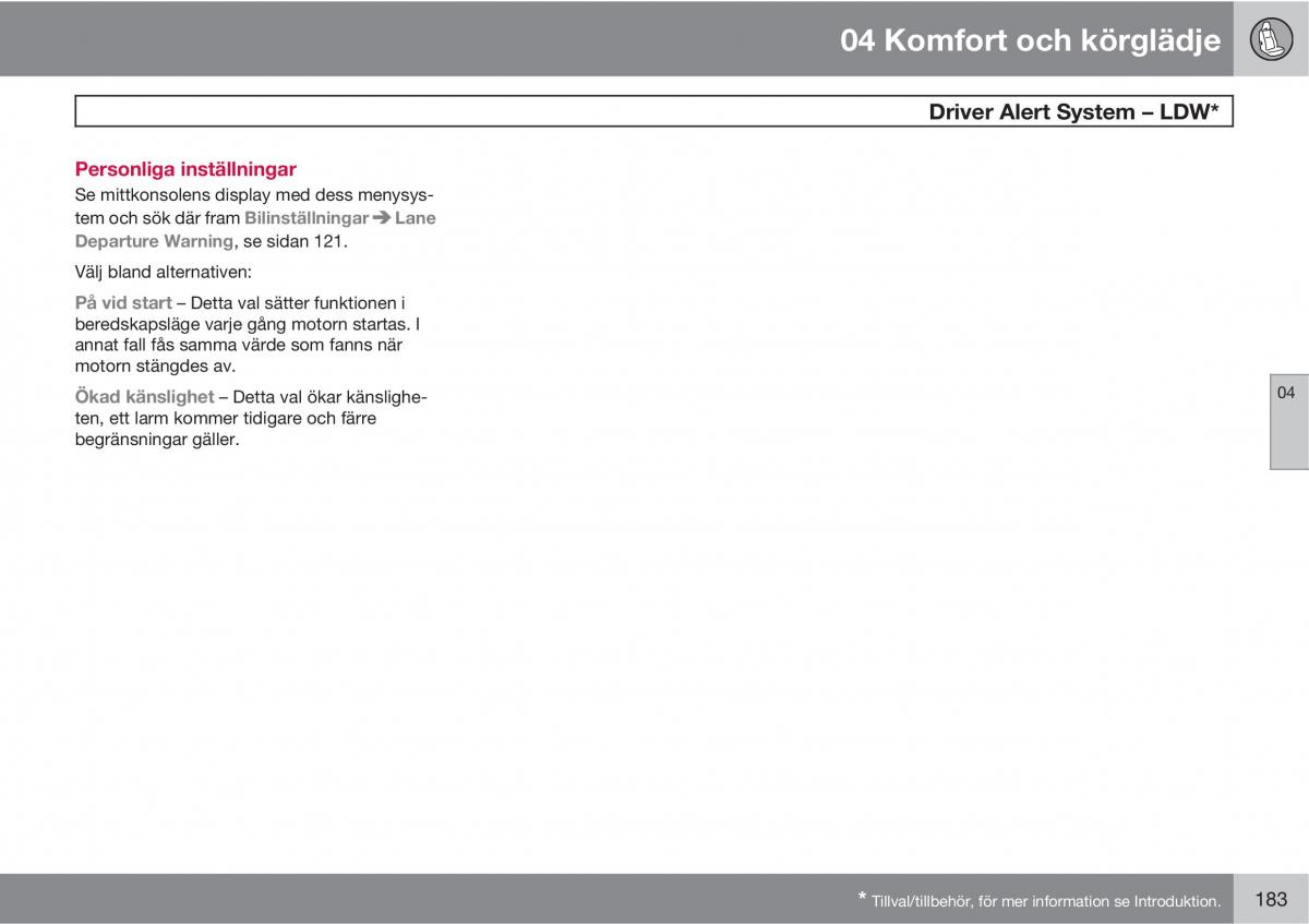 Volvo XC60 I 1 instruktionsbok / page 183