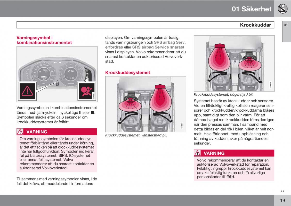 Volvo XC60 I 1 instruktionsbok / page 19