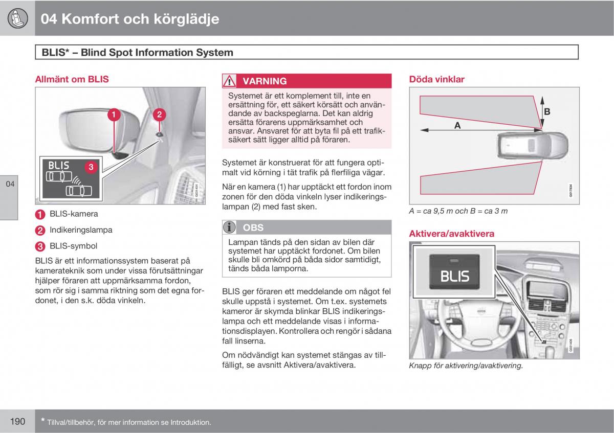 Volvo XC60 I 1 instruktionsbok / page 190