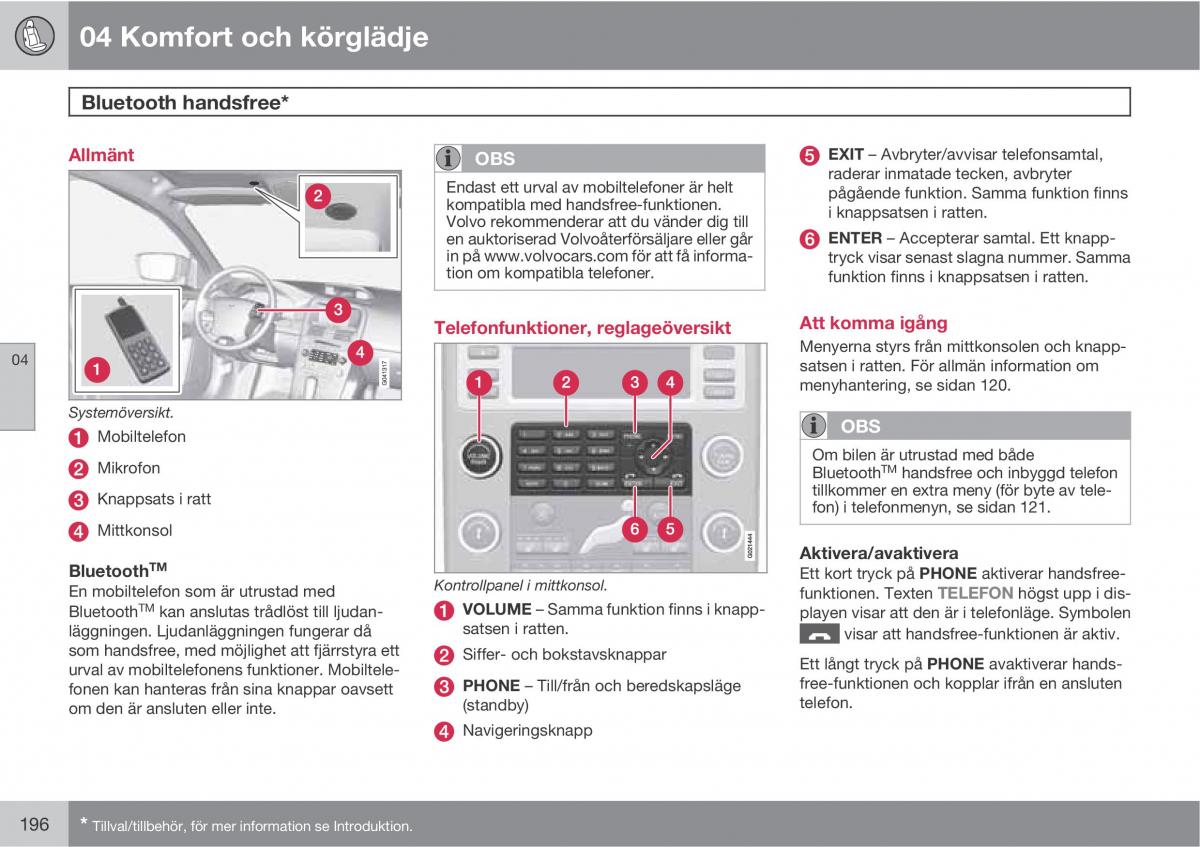 Volvo XC60 I 1 instruktionsbok / page 196