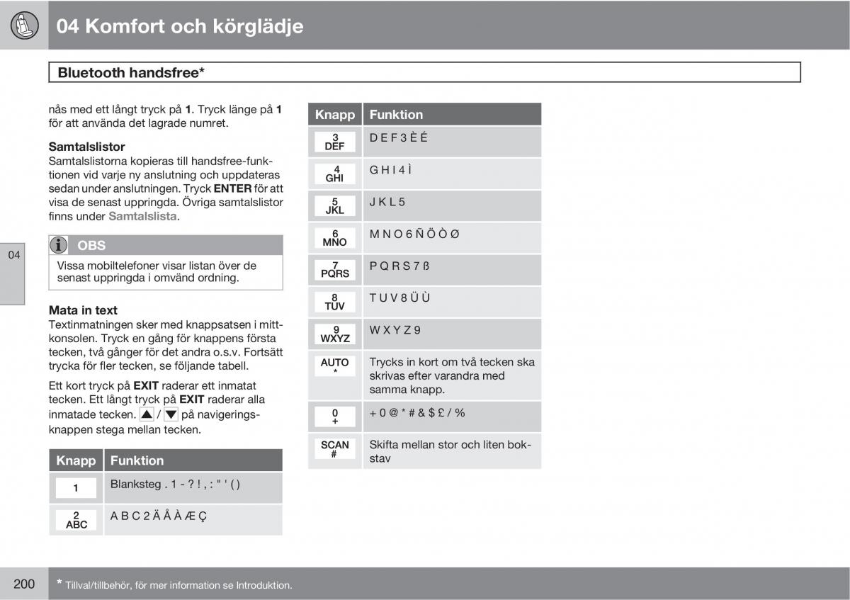 Volvo XC60 I 1 instruktionsbok / page 200