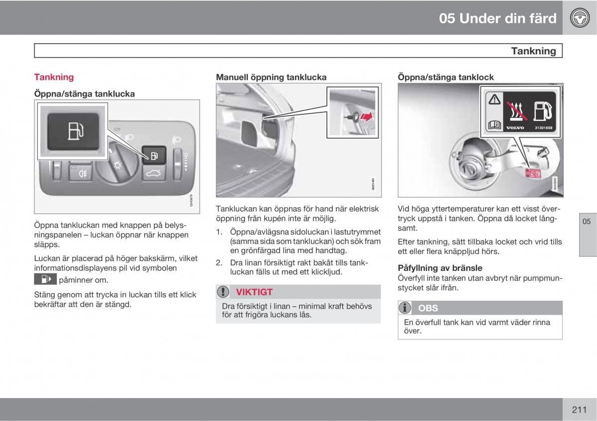 Volvo XC60 I 1 instruktionsbok / page 211