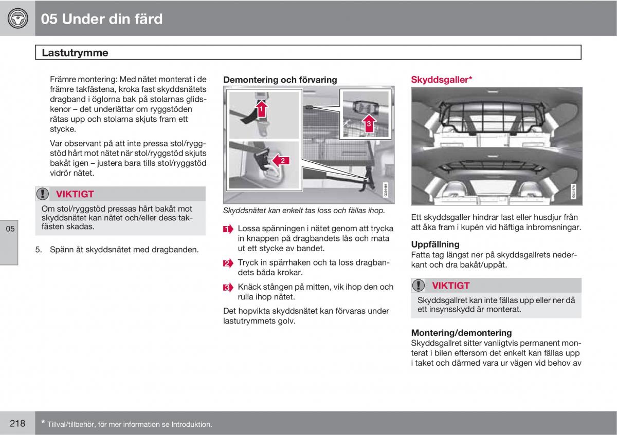 Volvo XC60 I 1 instruktionsbok / page 218