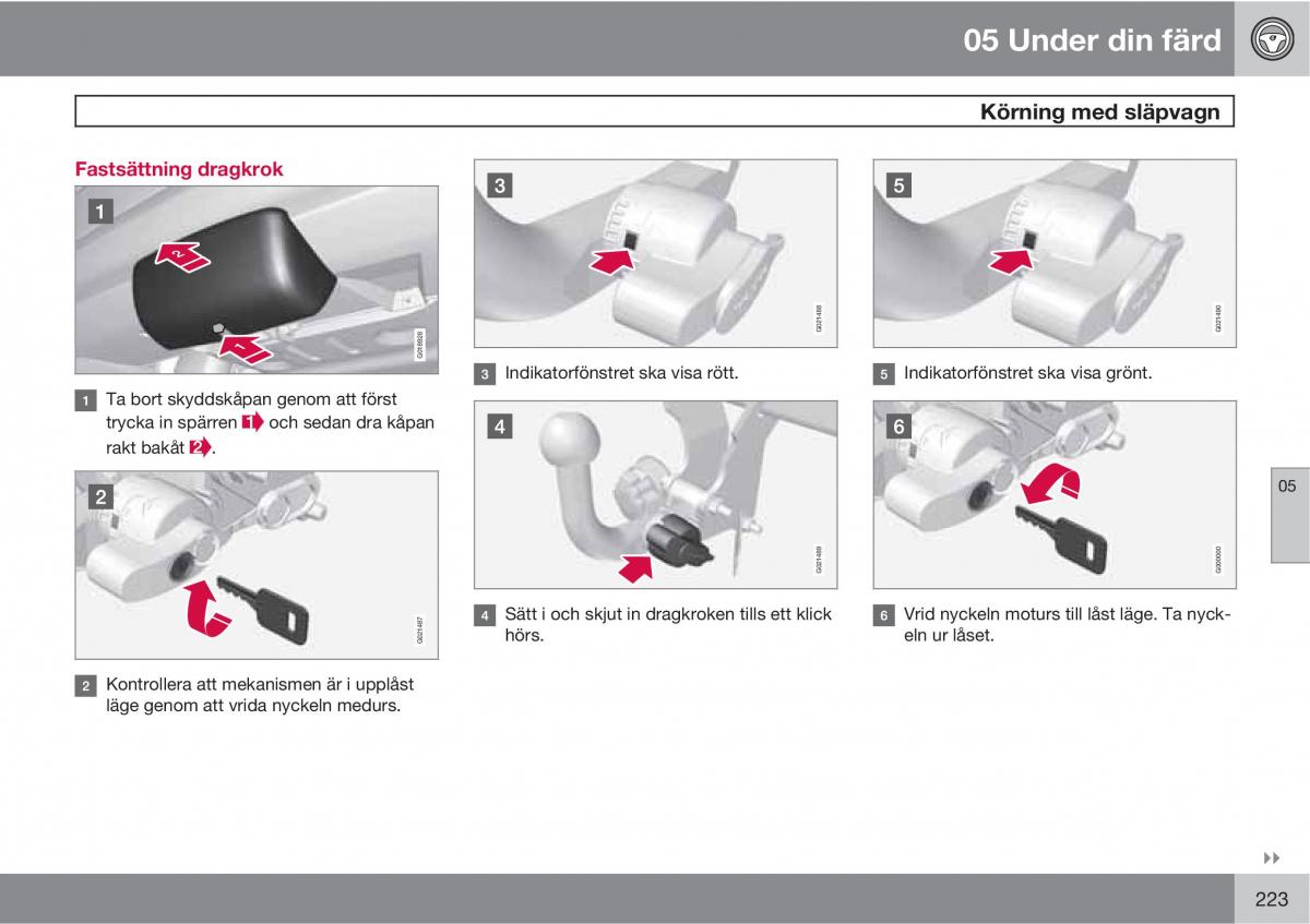 Volvo XC60 I 1 instruktionsbok / page 223