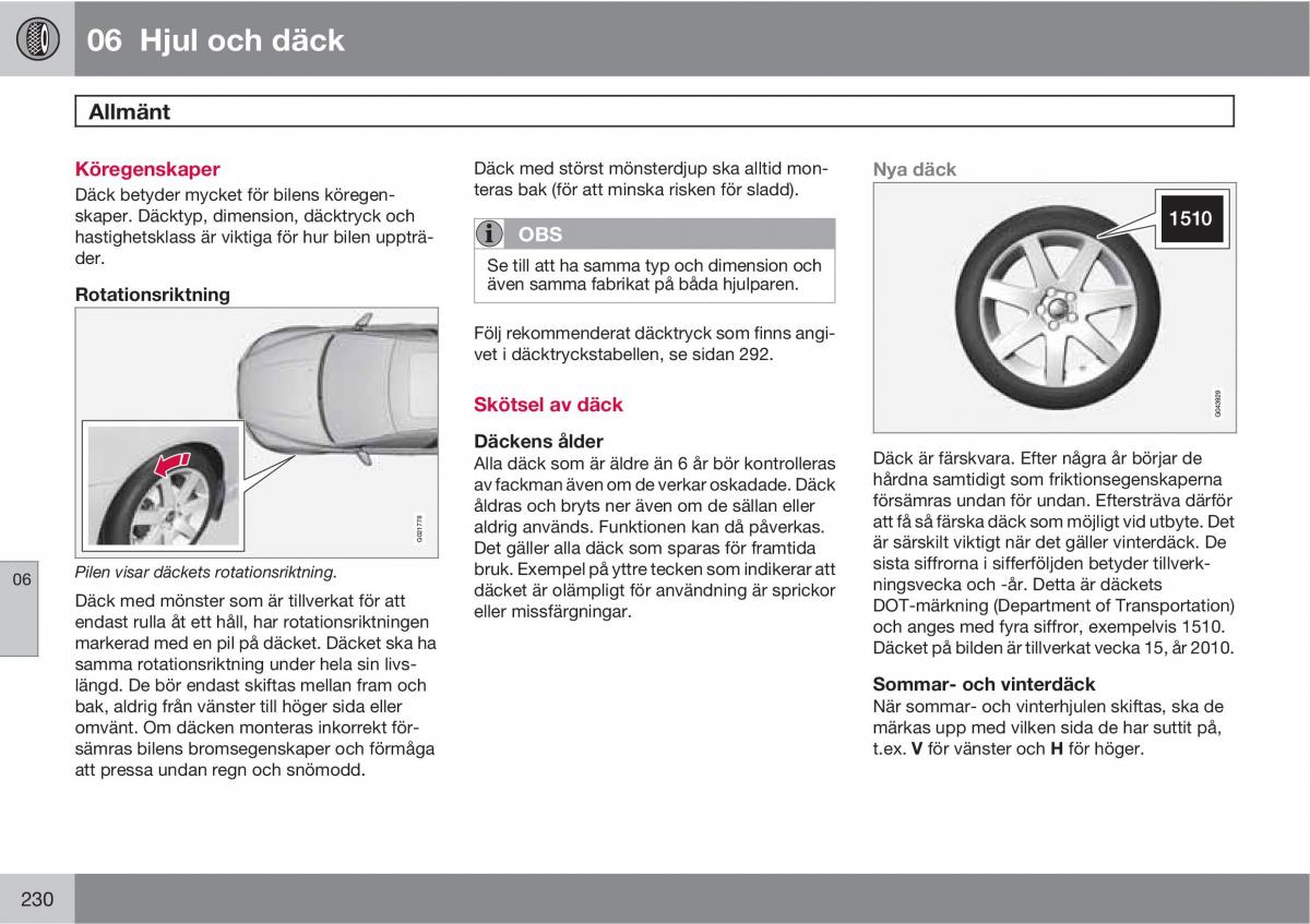 Volvo XC60 I 1 instruktionsbok / page 230