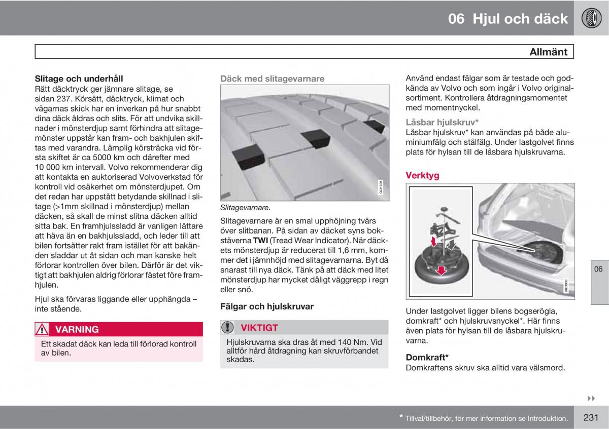 Volvo XC60 I 1 instruktionsbok / page 231