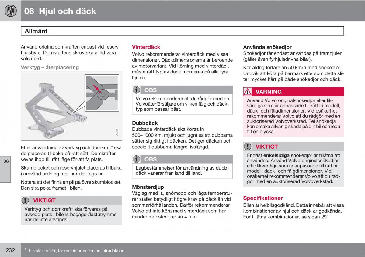 Volvo XC60 I 1 instruktionsbok / page 232