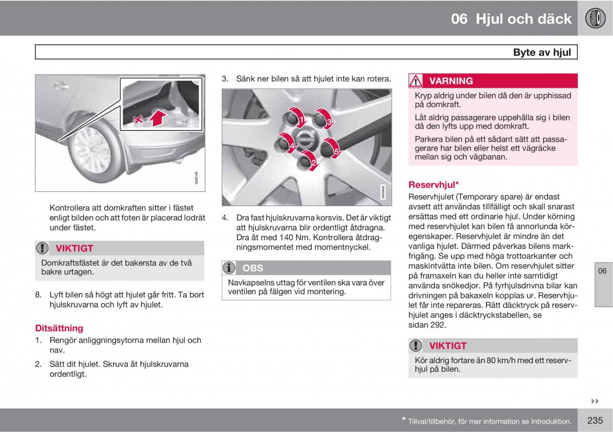 Volvo XC60 I 1 instruktionsbok / page 235