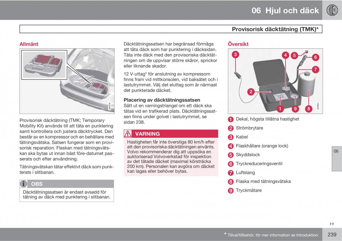 Volvo XC60 I 1 instruktionsbok / page 239