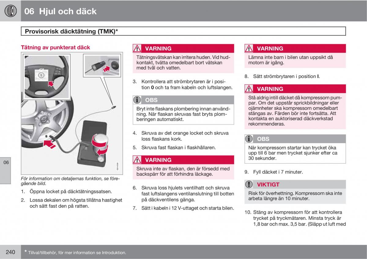 Volvo XC60 I 1 instruktionsbok / page 240