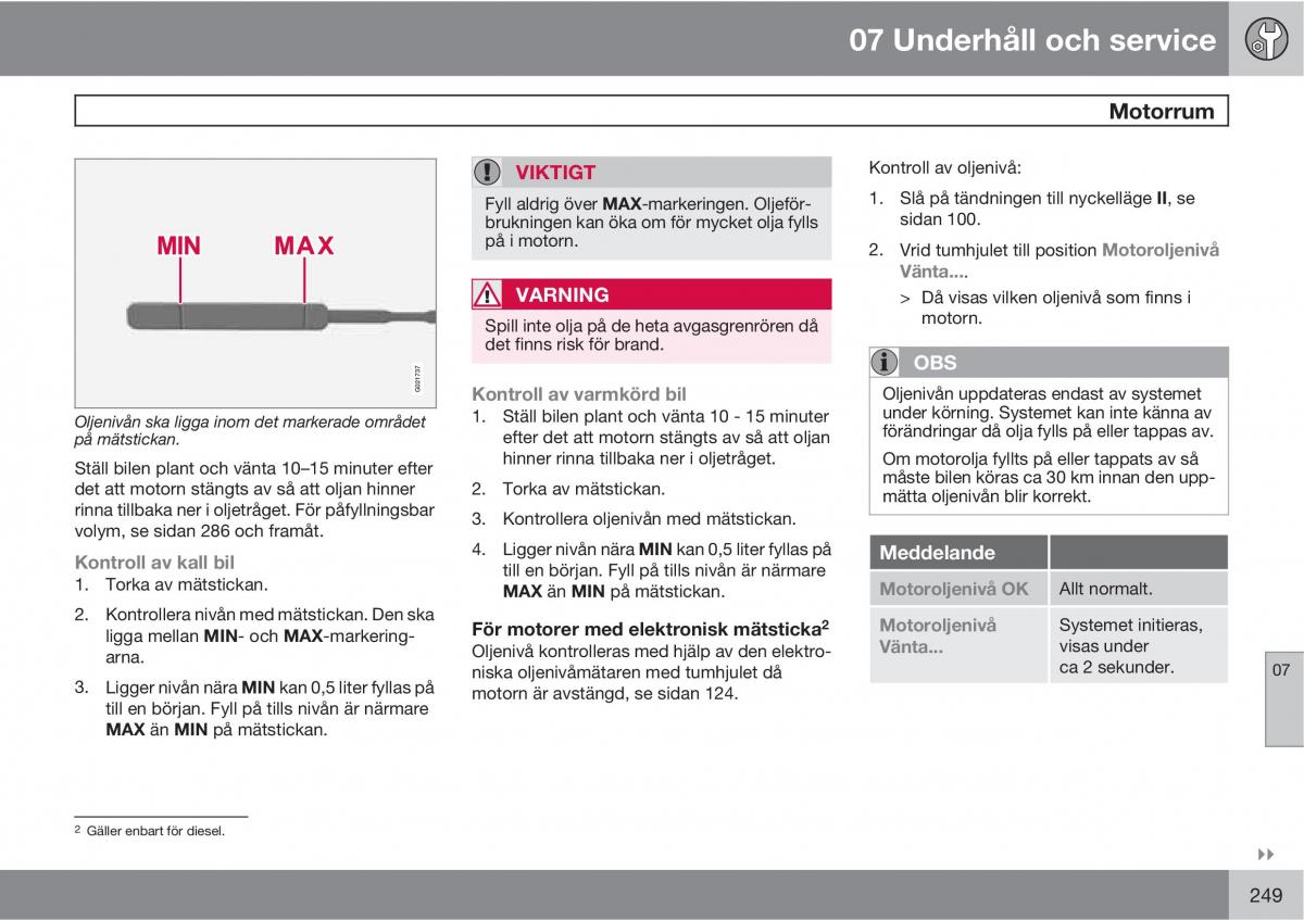 Volvo XC60 I 1 instruktionsbok / page 249