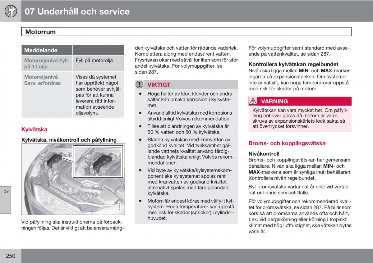 Volvo XC60 I 1 instruktionsbok / page 250