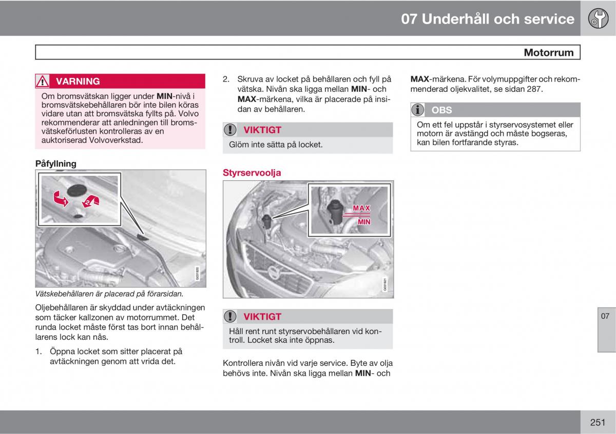 Volvo XC60 I 1 instruktionsbok / page 251