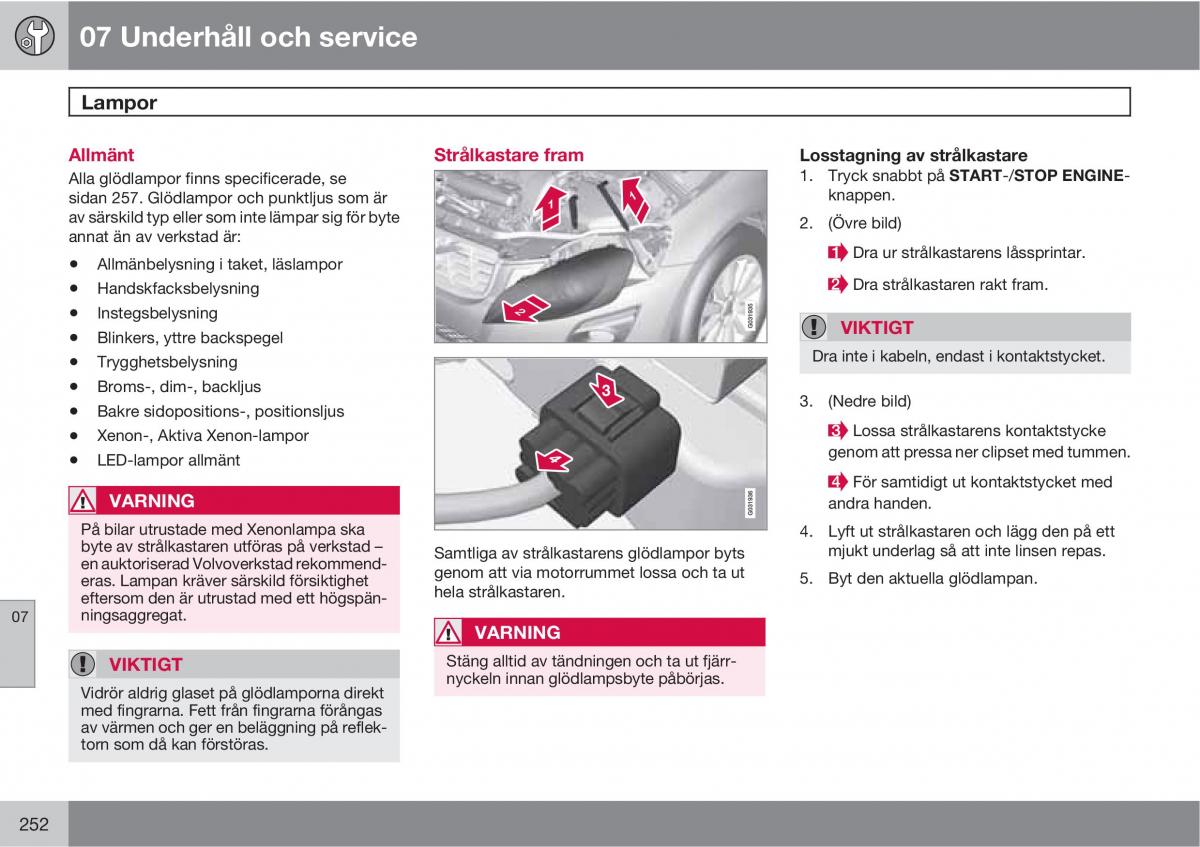 Volvo XC60 I 1 instruktionsbok / page 252