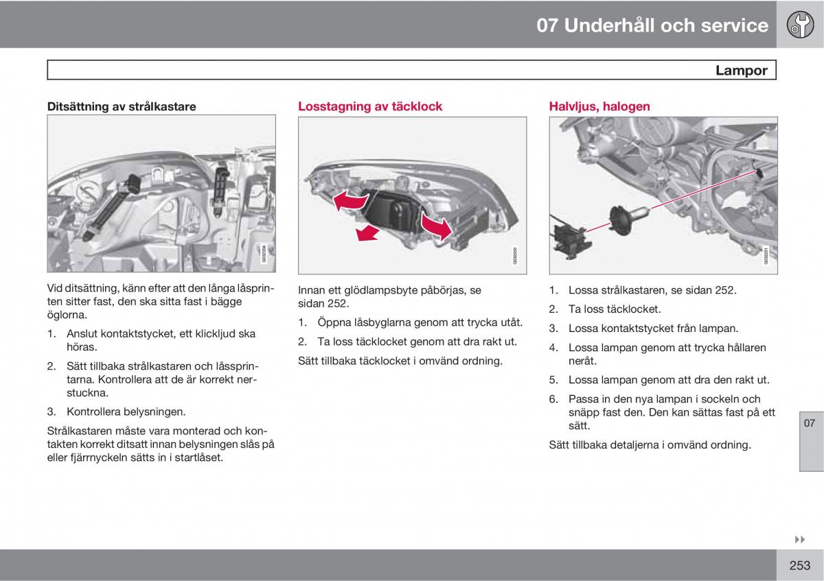 Volvo XC60 I 1 instruktionsbok / page 253