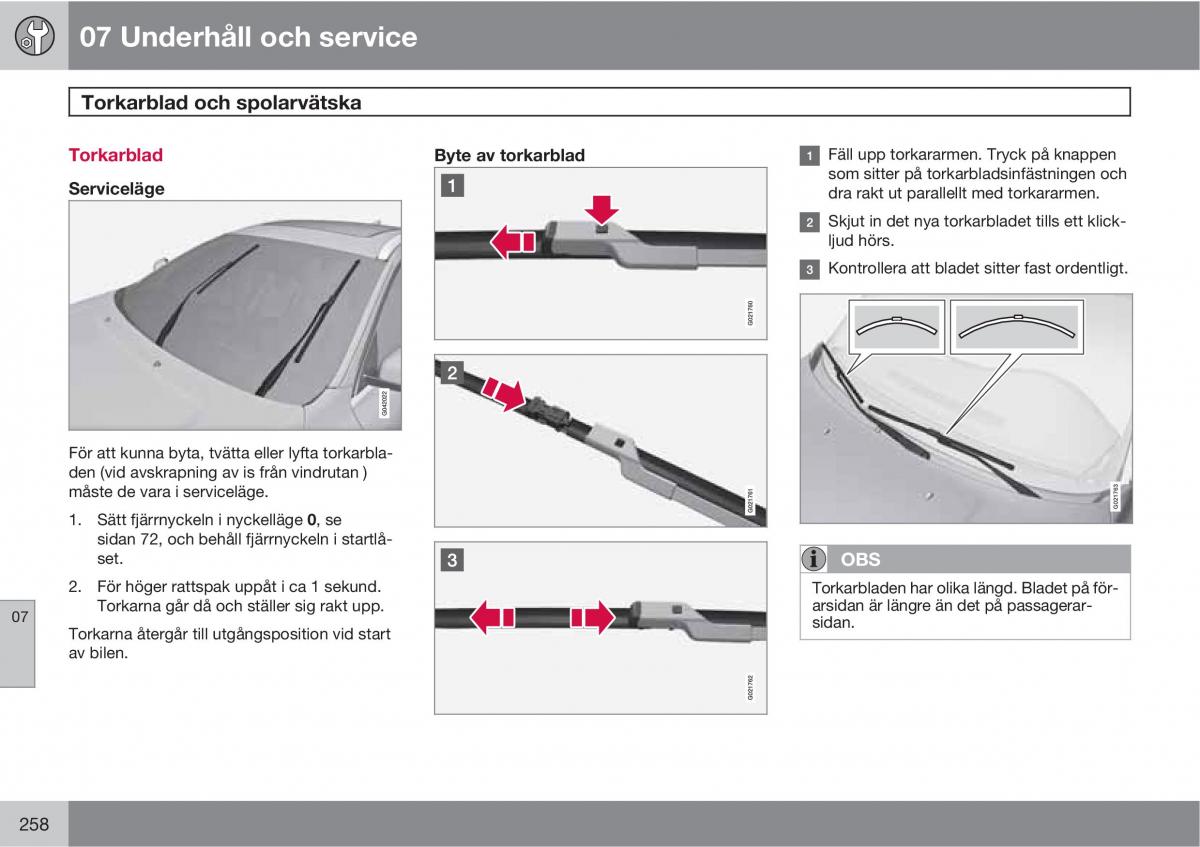 Volvo XC60 I 1 instruktionsbok / page 258