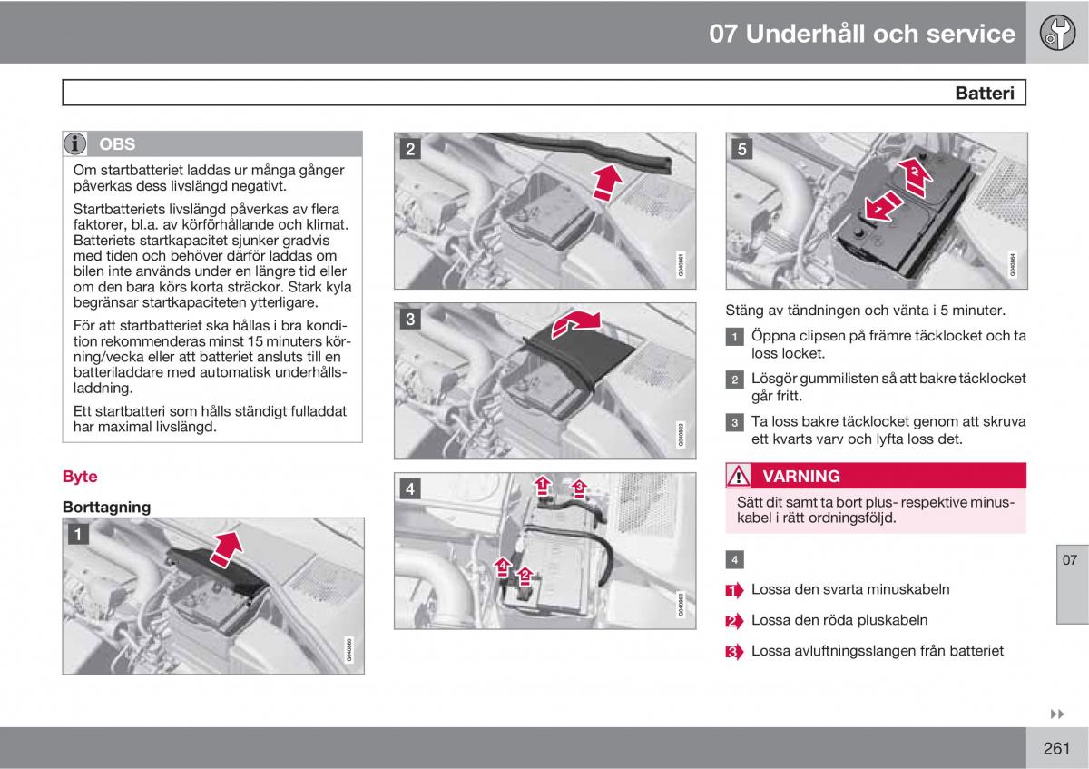 Volvo XC60 I 1 instruktionsbok / page 261