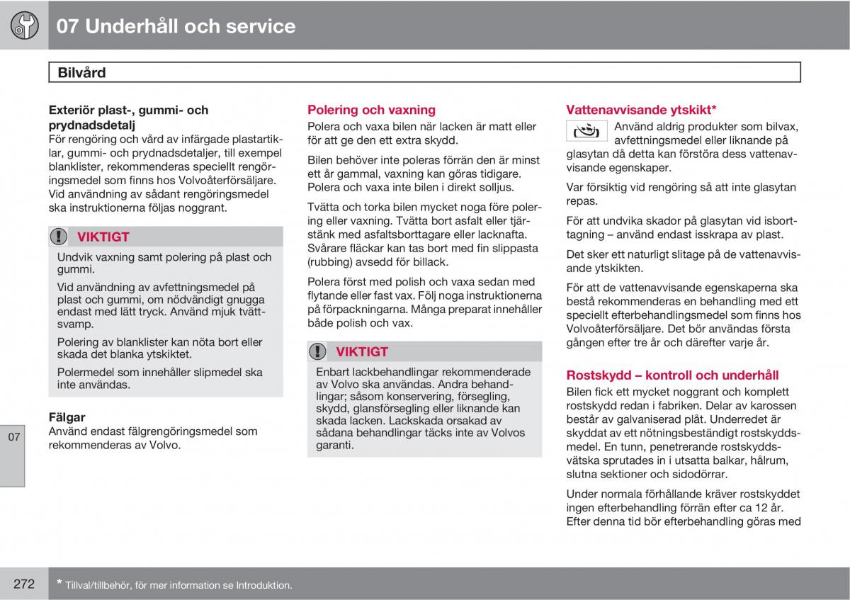 Volvo XC60 I 1 instruktionsbok / page 272