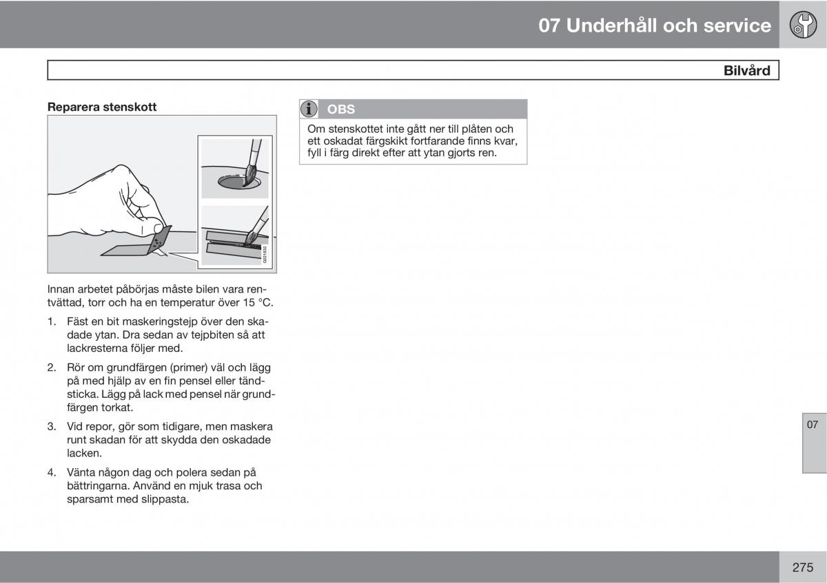 Volvo XC60 I 1 instruktionsbok / page 275