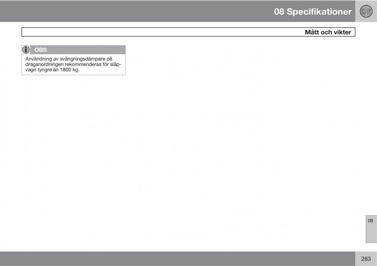 Volvo XC60 I 1 instruktionsbok / page 283
