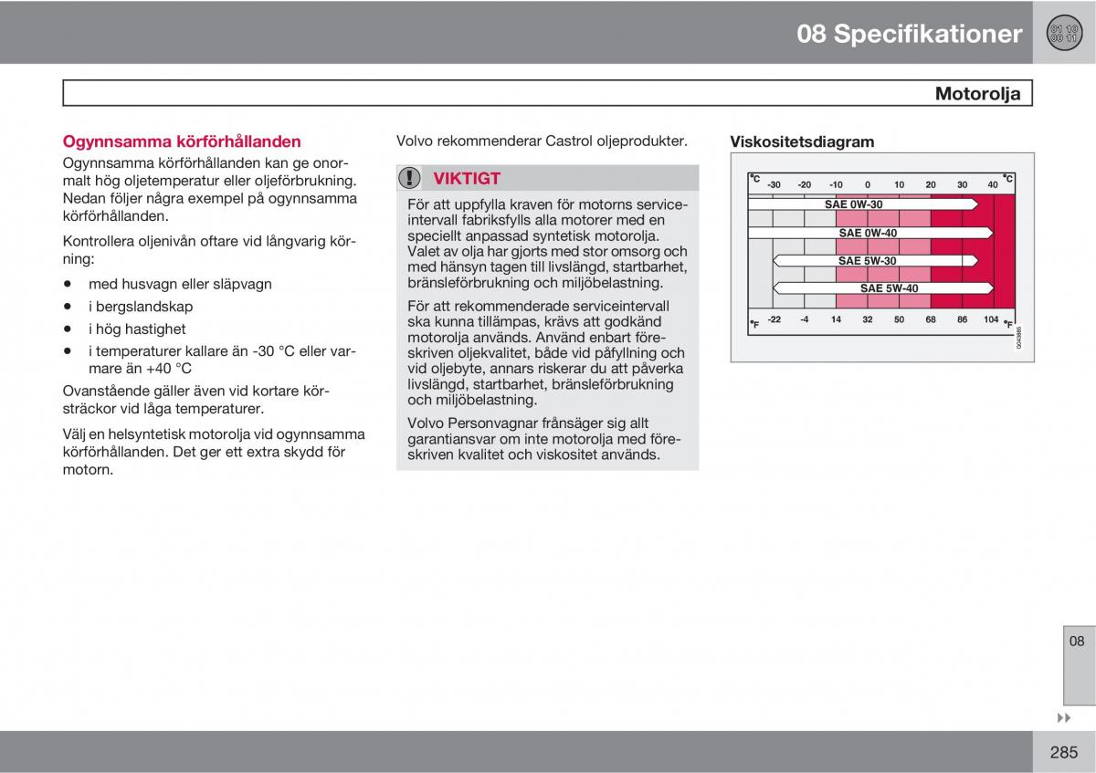 Volvo XC60 I 1 instruktionsbok / page 285