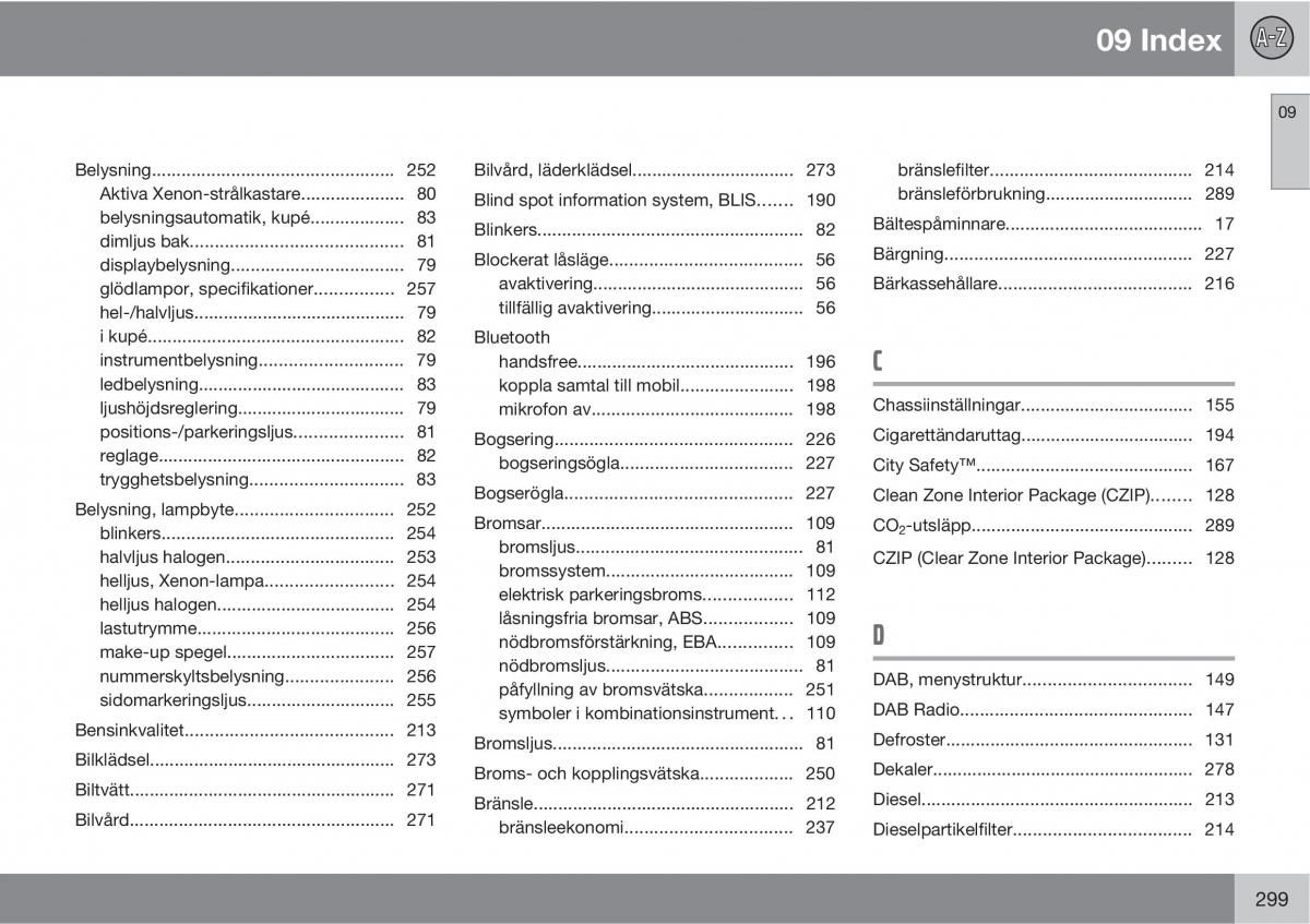 Volvo XC60 I 1 instruktionsbok / page 299