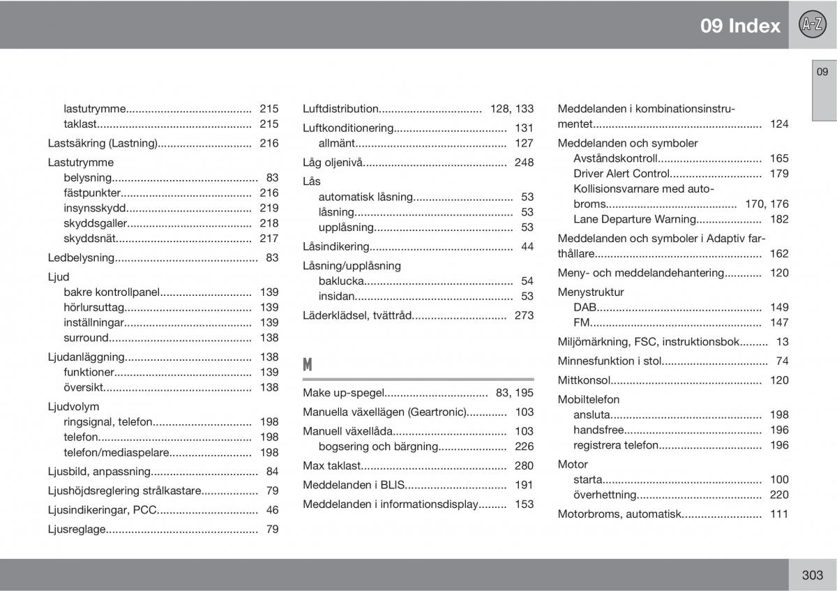 Volvo XC60 I 1 instruktionsbok / page 303