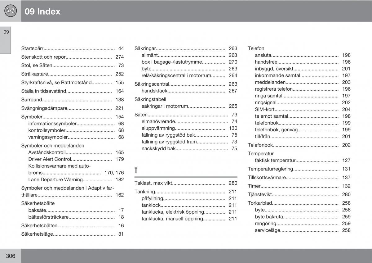 Volvo XC60 I 1 instruktionsbok / page 306