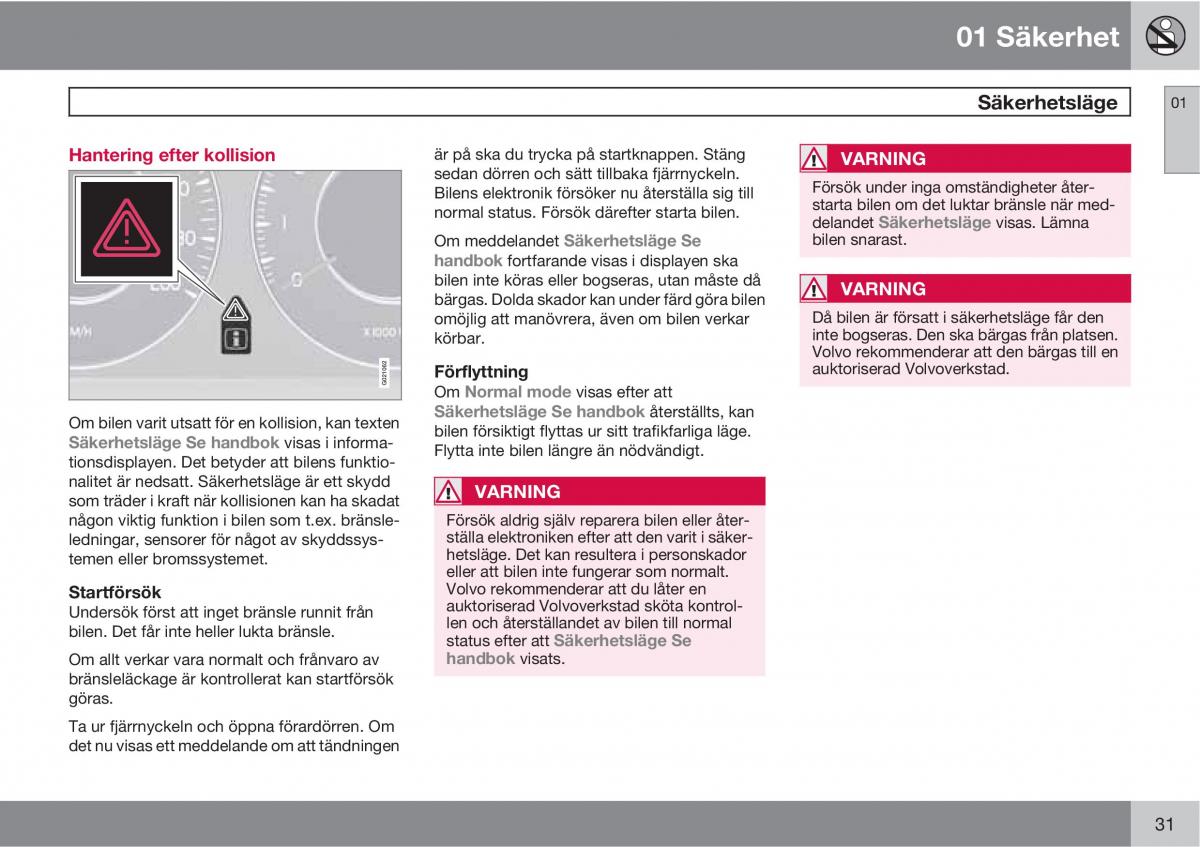 Volvo XC60 I 1 instruktionsbok / page 31