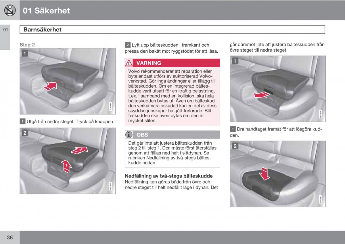 Volvo XC60 I 1 instruktionsbok / page 38