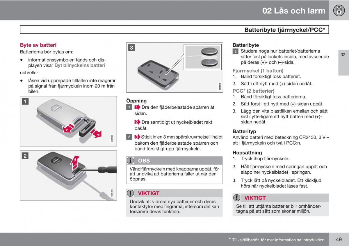 Volvo XC60 I 1 instruktionsbok / page 49