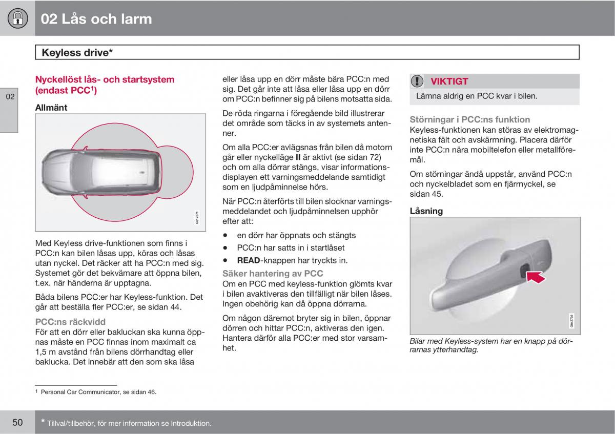 Volvo XC60 I 1 instruktionsbok / page 50