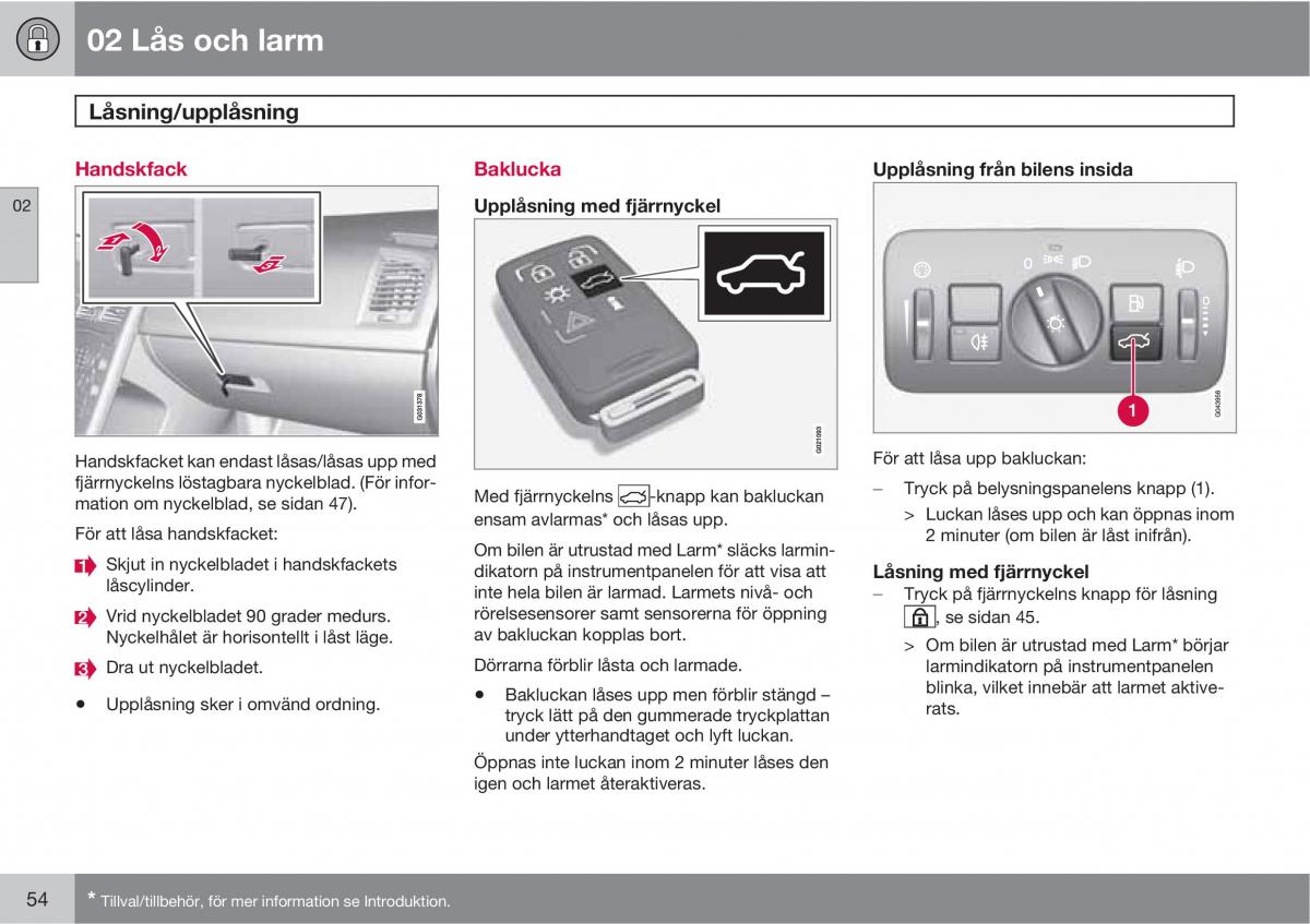 Volvo XC60 I 1 instruktionsbok / page 54