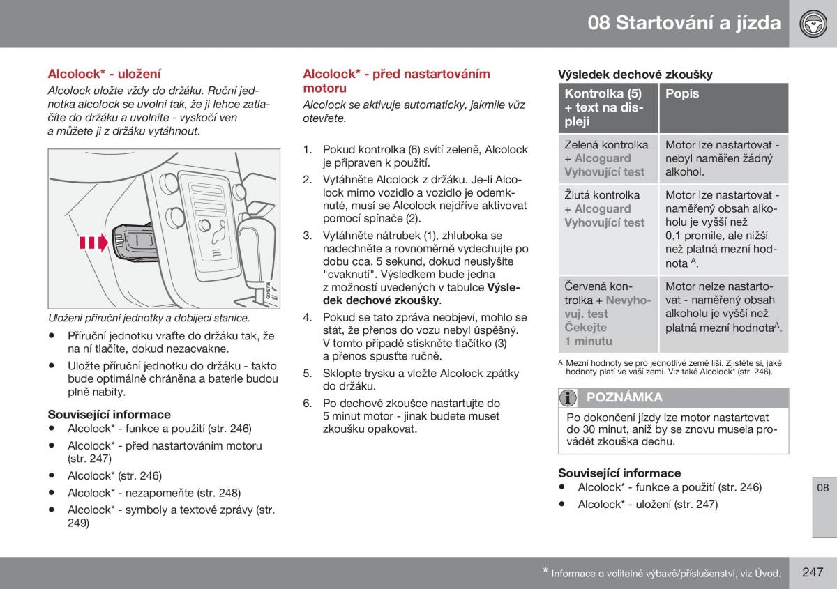 Volvo XC60 I 1 FL navod k obsludze / page 249