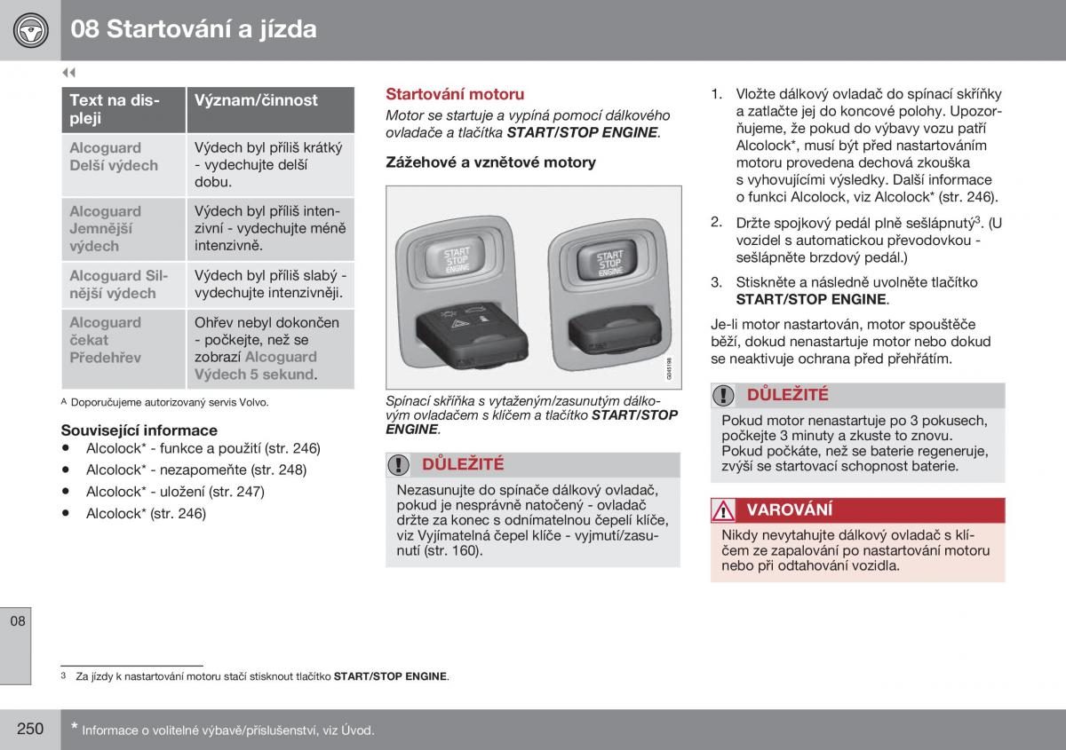 Volvo XC60 I 1 FL navod k obsludze / page 252