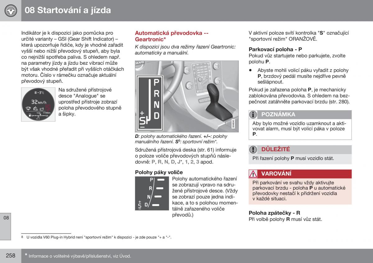 Volvo XC60 I 1 FL navod k obsludze / page 260