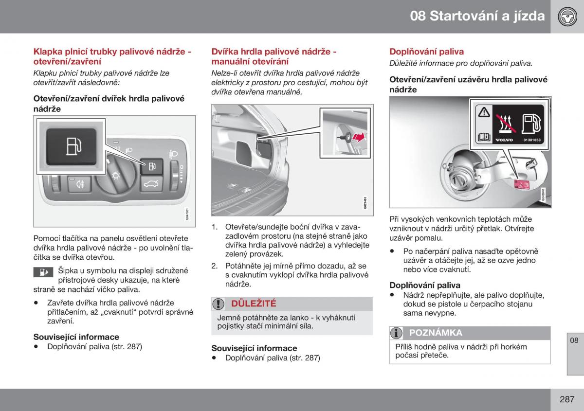 Volvo XC60 I 1 FL navod k obsludze / page 289