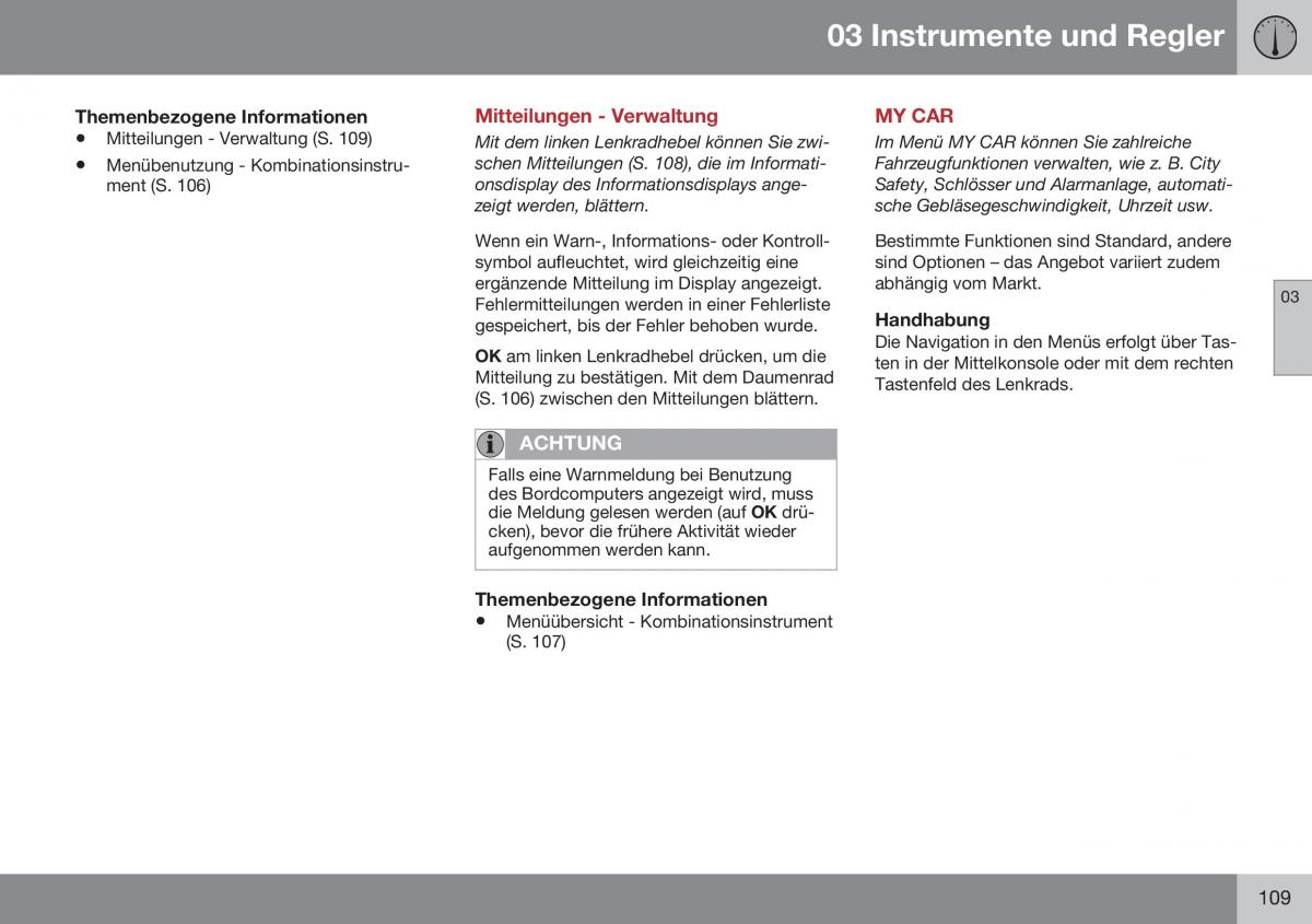 Volvo XC60 I 1 FL Handbuch / page 111