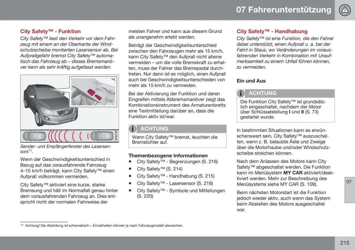 Volvo XC60 I 1 FL Handbuch / page 217