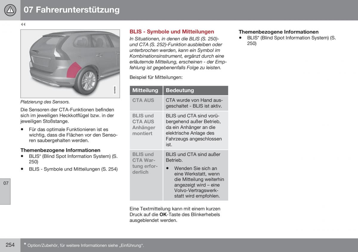 Volvo XC60 I 1 FL Handbuch / page 256