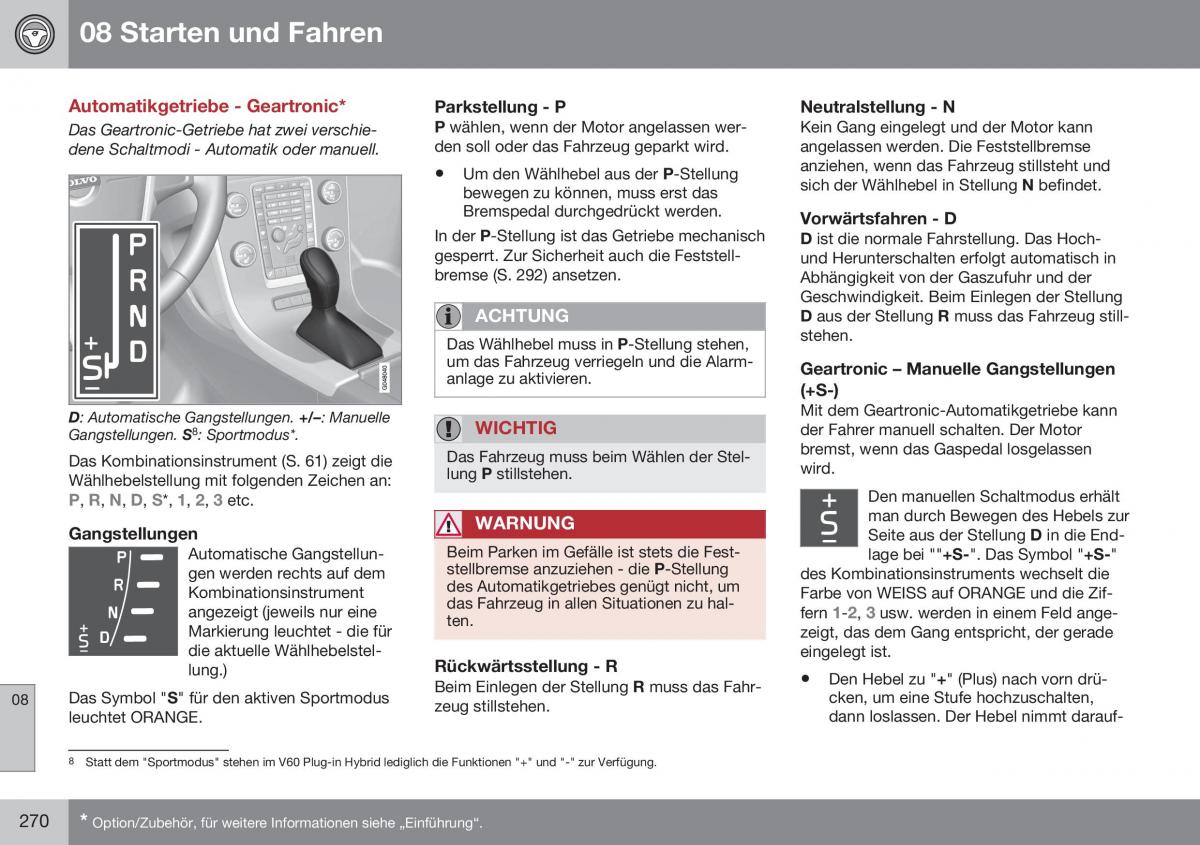 Volvo XC60 I 1 FL Handbuch / page 272