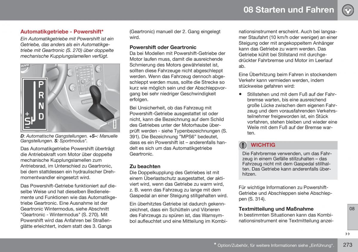 Volvo XC60 I 1 FL Handbuch / page 275